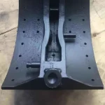 Nissan oil brake shoe, Nissan 520 brake shoe, CW520 brake shoe, UD Nissan brake shoe, cast iron brake shoe, cast iron truck brake shoe, heavy duty truck brake shoe