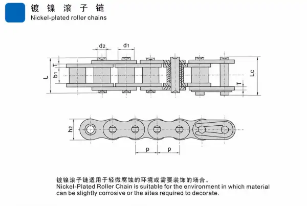 Nickel-Plated Roller Chain for Industrial Transmission and Conveying