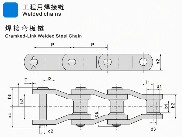 Engineering Welded Chain | W78 to W132 Cranked-Link Chain