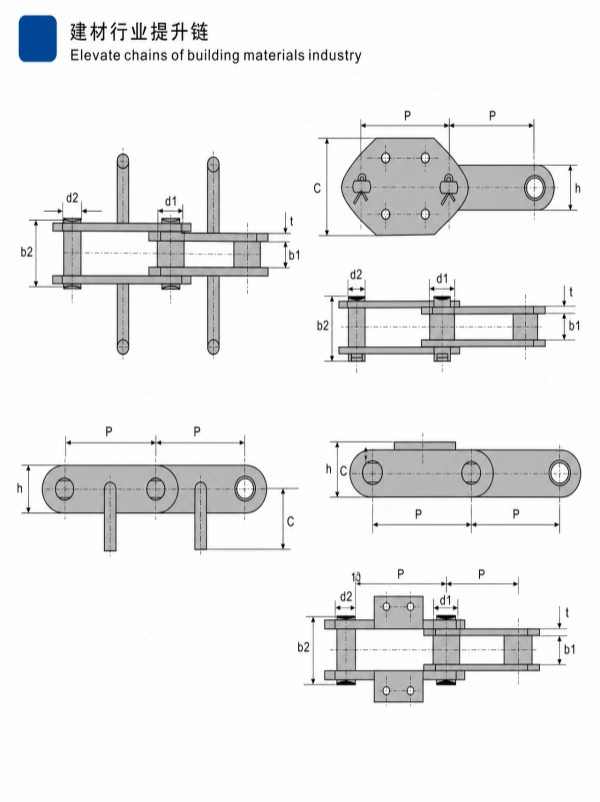 Building Materials Elevator Chain | FU, NE and DS Bucket Elevator Chains